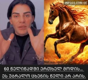 60 წელიწადში ერთხელ მოდის… ეს უბრალო ცხენის წელი არ არის